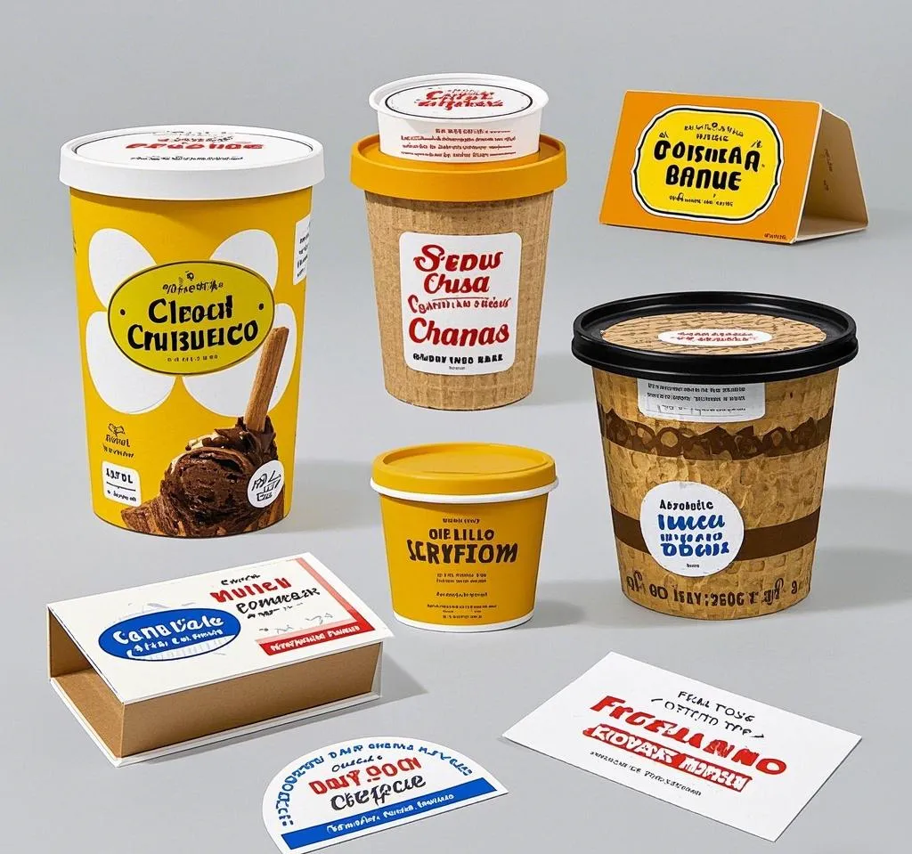 Étiquettes de crème glacée