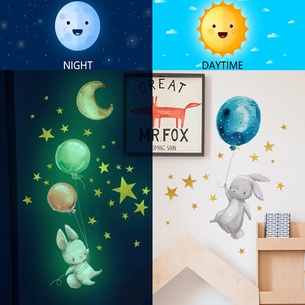 Autocollant mural lumineux