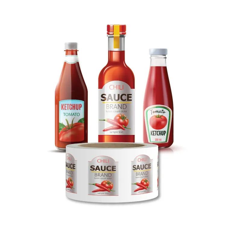 Étiquette de bouteille de sauce